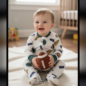 Carter's White and Green Sports Team One Piece